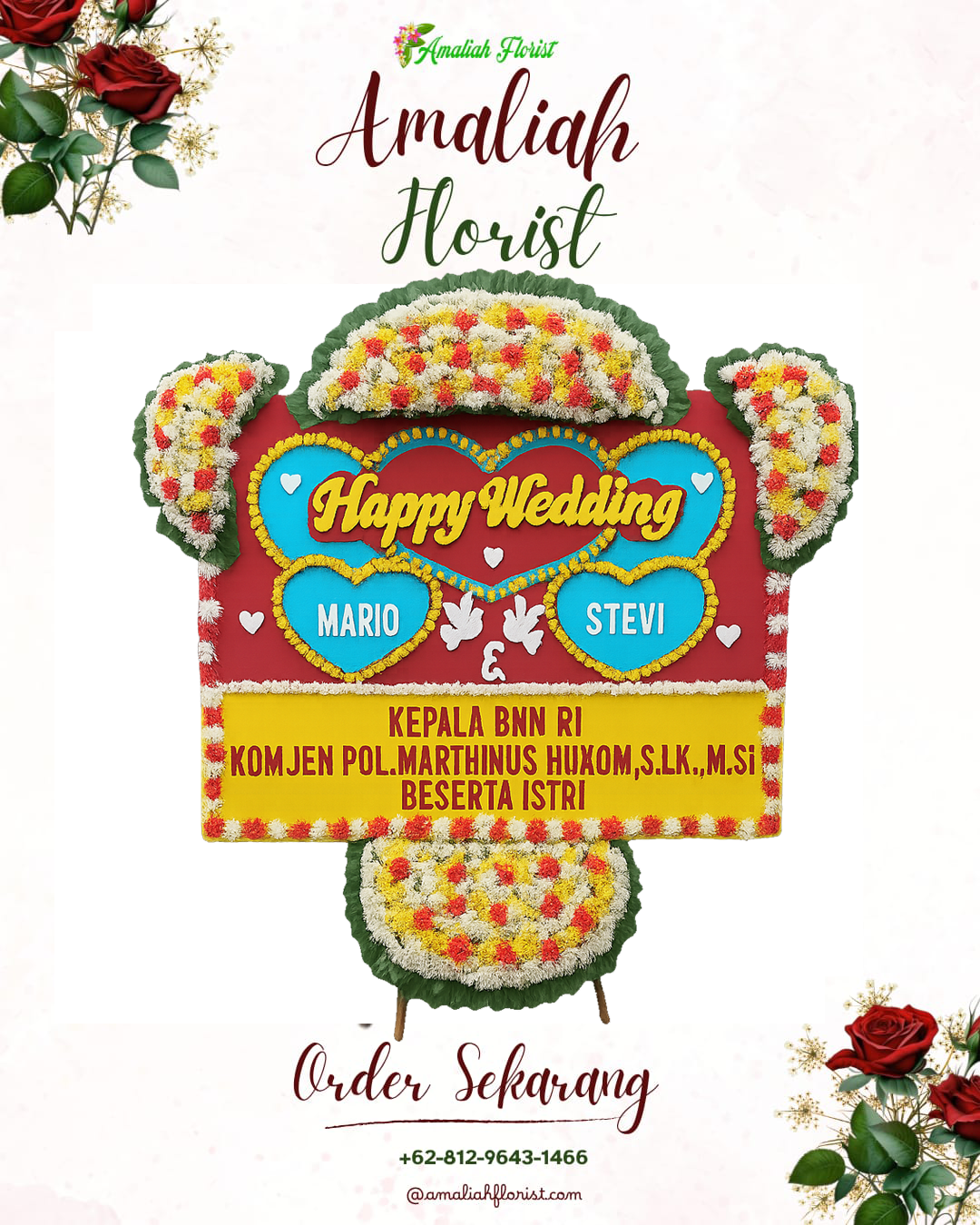 Papan Bunga Pernikahan Temon
